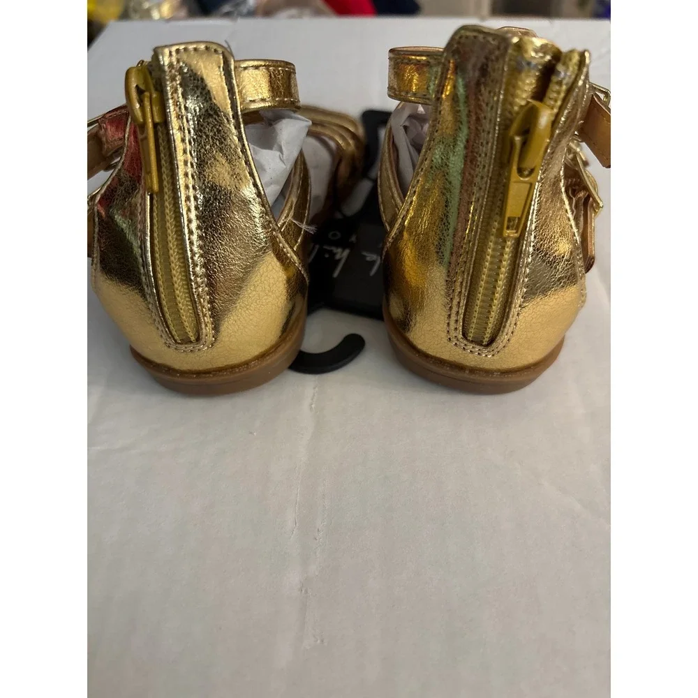 Nicole Miller New York Toddler Girls Gold Gladiator Sandals NGH18763-T Size 6